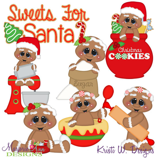 Sweets For Santa SVG Cutting Files + Clipart - Click Image to Close